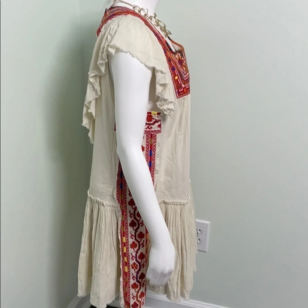 Free People Embroidered Glow White Sand Dress
